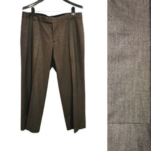 Banana Republic Jackson Fit | Flat Front Career Trouser Cropped Pants Brown 14